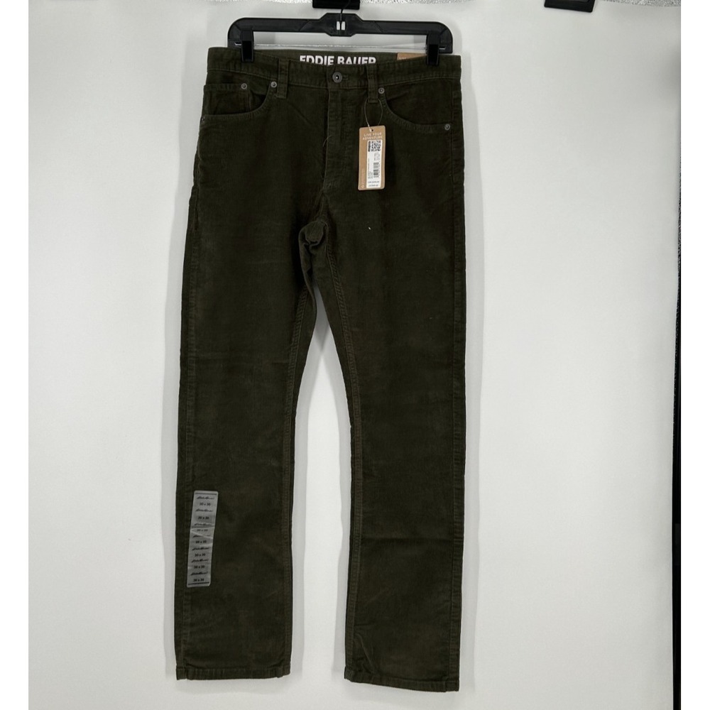 Eddie Bauer Mr Eddies Corduroy Pants 30x30 Moss Green Straight Leg Regular Fit